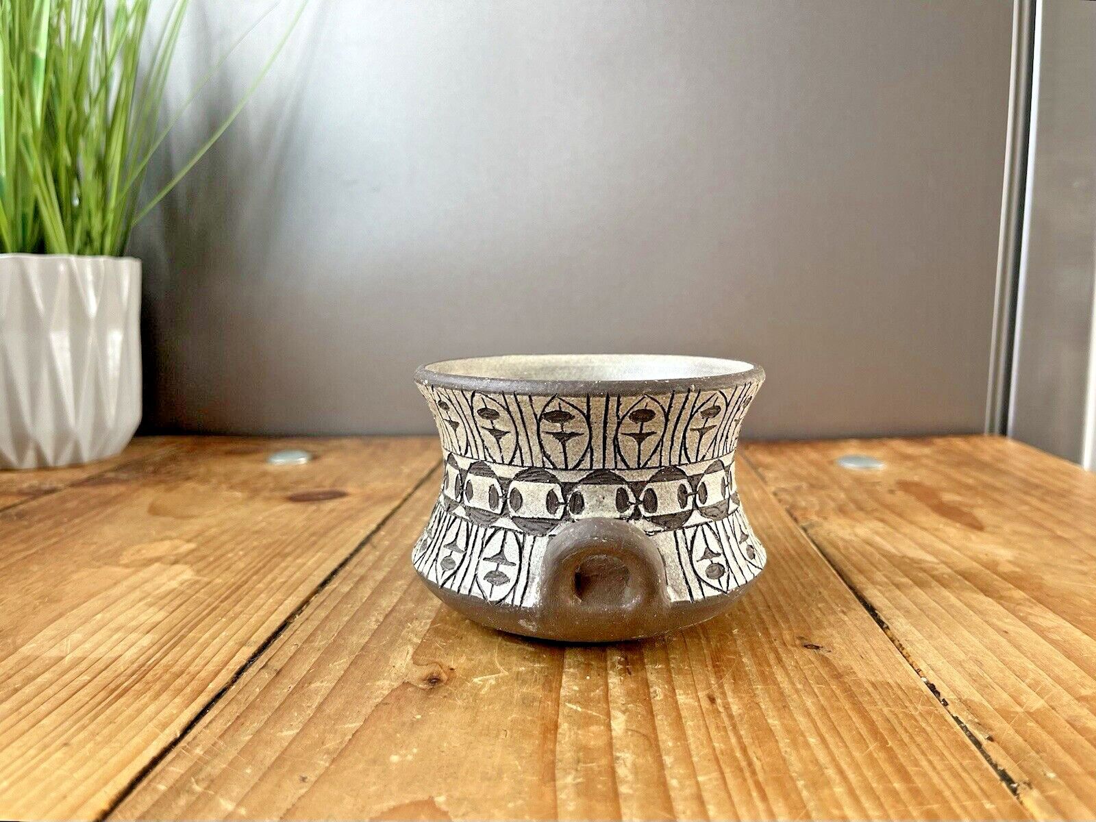 60s Mid Century Swedish Alignsas Keramik Ulla Winblad Striped Urn Vase Dish Bowl photo Home Decor