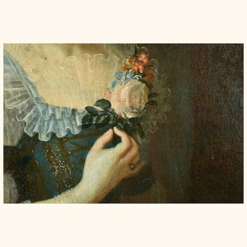 Signed 18th Century Oil Portrait Of An Aristocratic Viennese Woman photo Art