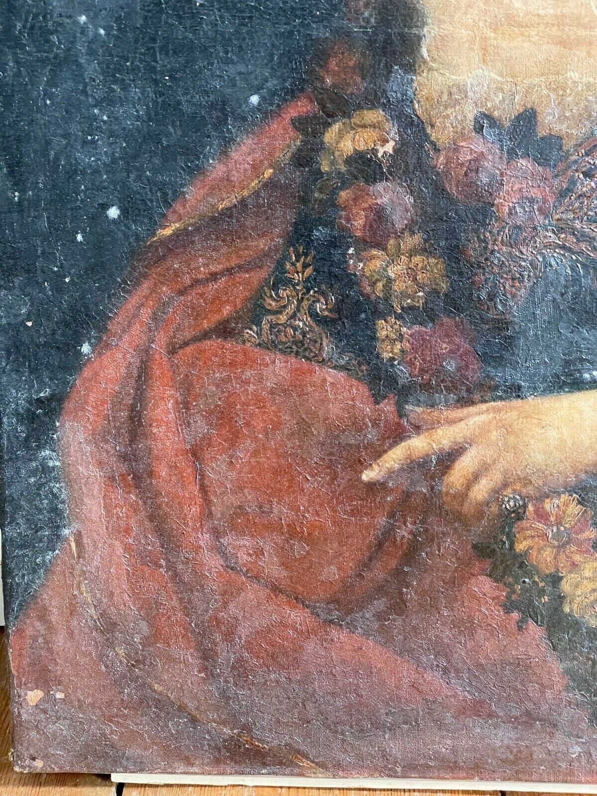 Signed Oil Portrait Of French Woman Dated 1753 photo 1600.0