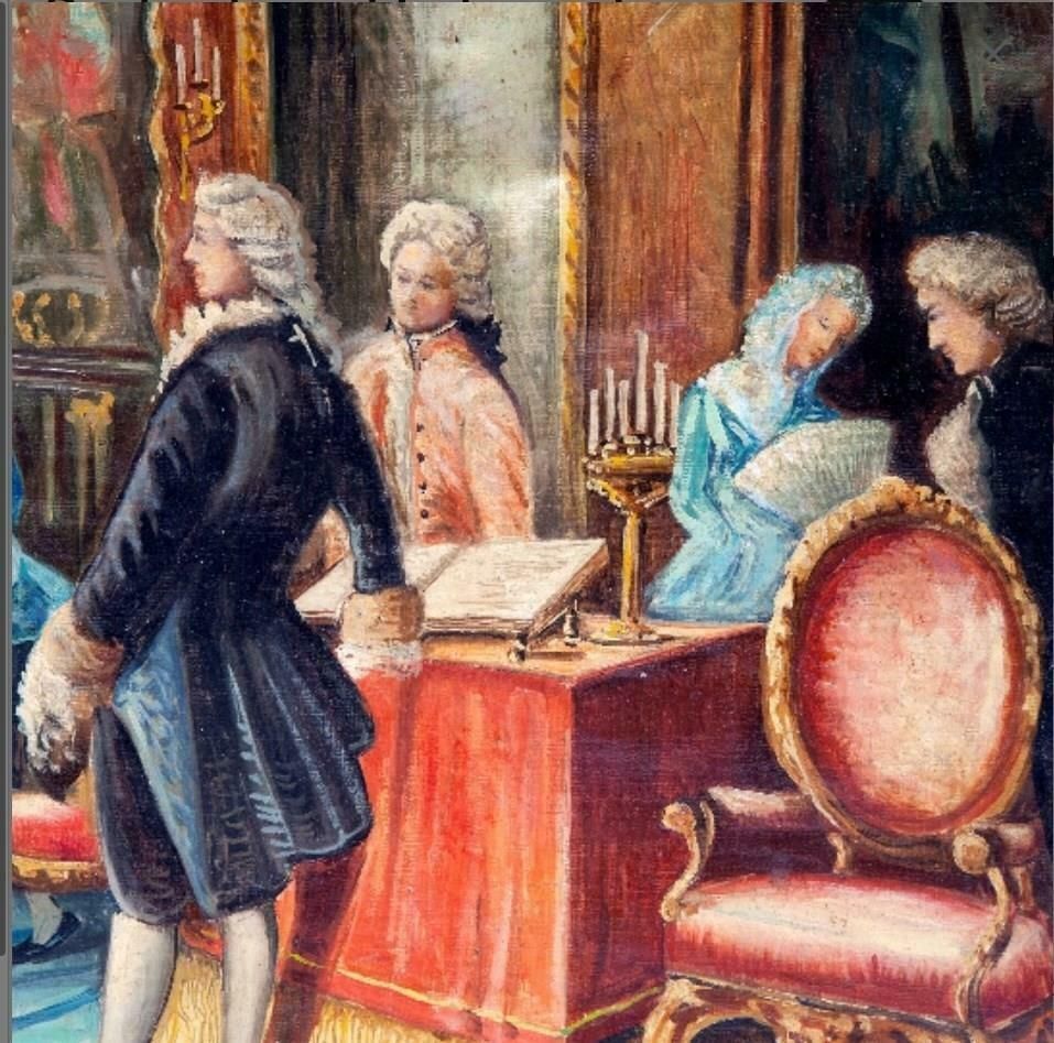 Framed 19th Century Oleograph Of Signing The Declaration Of Independence photo furniture