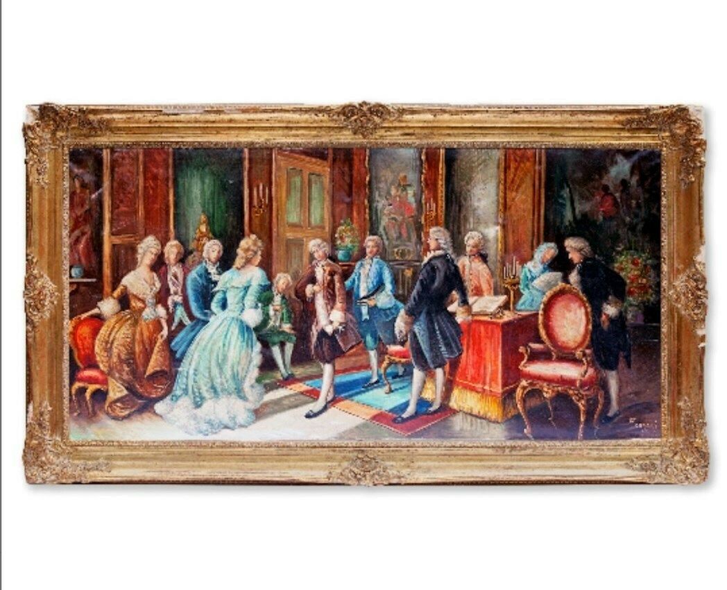 Framed 19th Century Oleograph Of Signing The Declaration Of Independence
