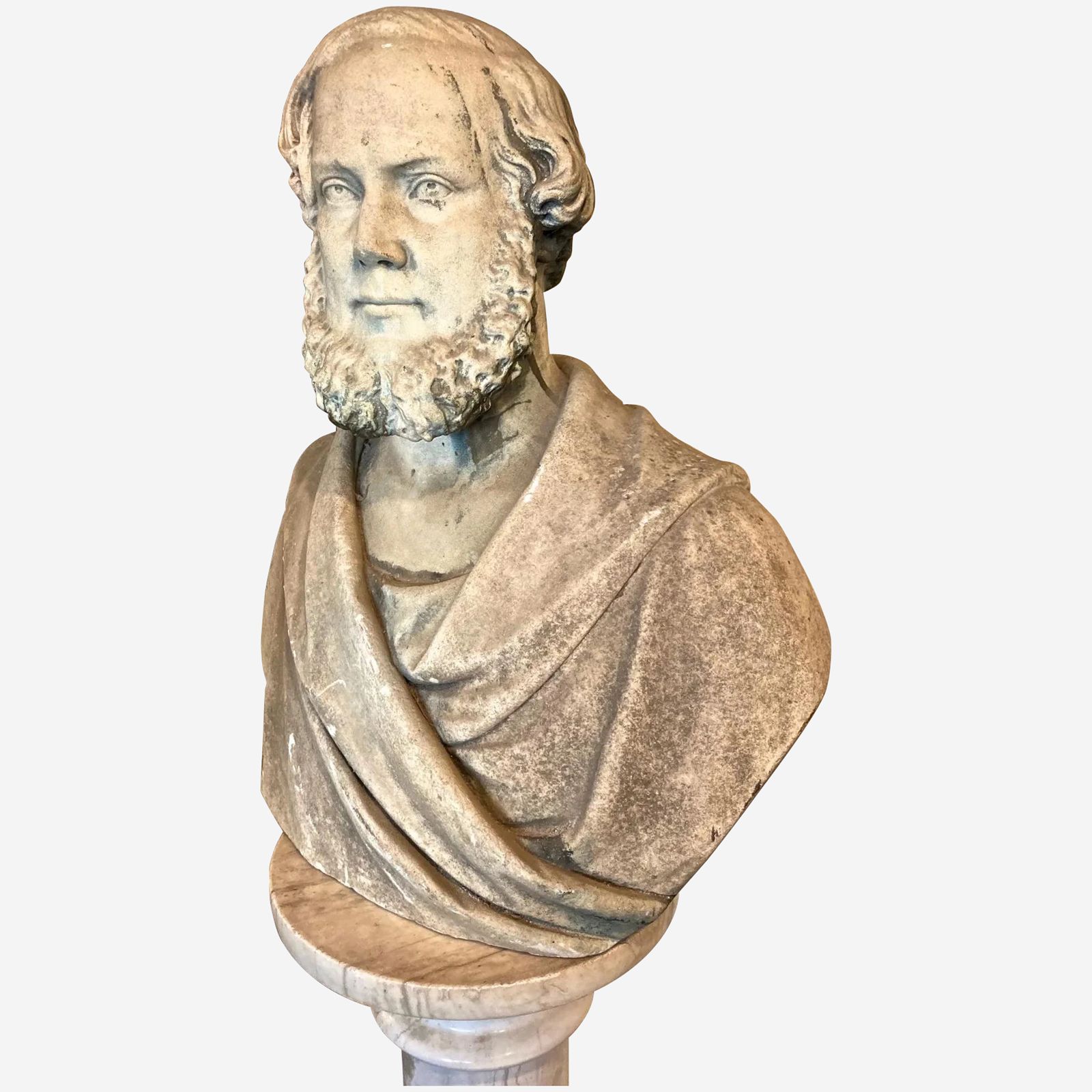 Important Signed 19c.Marble Bust Of Sir George Gilbert Scott By Giovanni Fontana