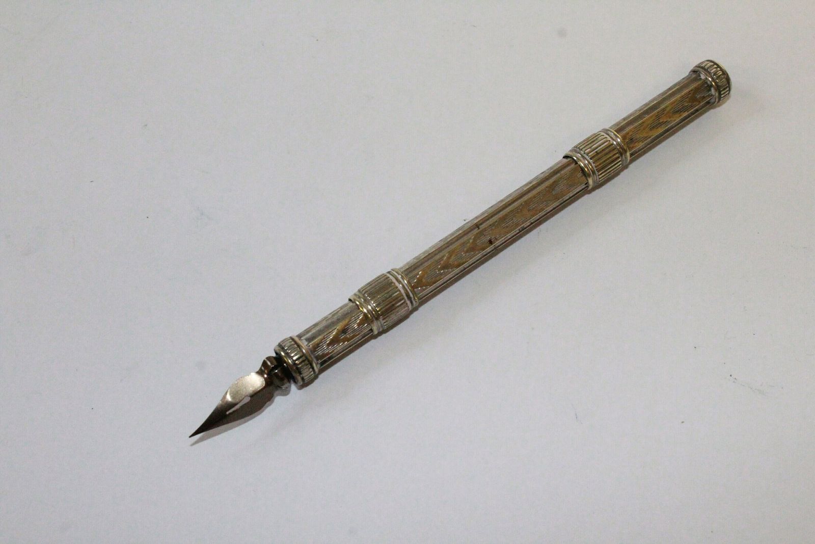 Antique Dip Pen And Pencil With Inkwell, Tray And Letter. photo buy