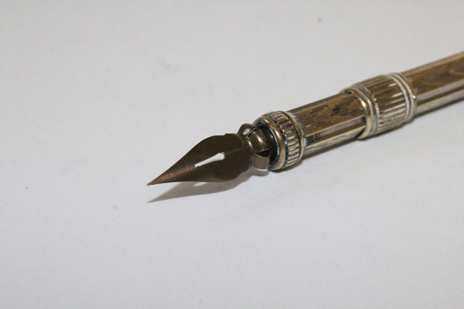 Antique Dip Pen And Pencil With Inkwell, Tray And Letter. photo vintage