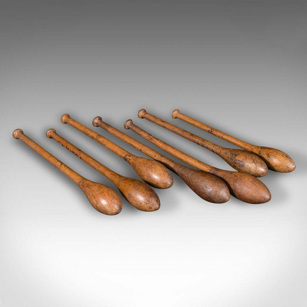 Set Of Antique Circus Juggler's Clubs, English, Beech, Juggling Tool, Circa 1920 photo furniture
