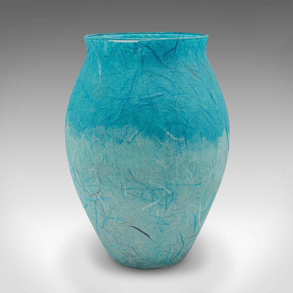 Contemporary Flower Bouquet Vase, English, Art Glass, Straw Silk, Baluster Urn photo 245.0