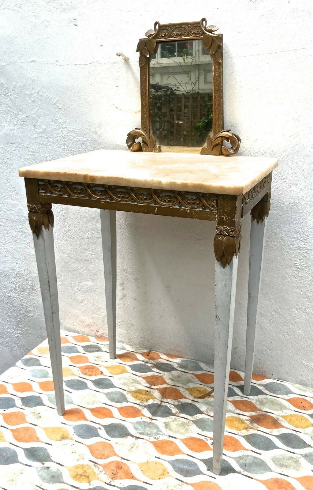 Small French 19thc. Boudoir Table & Chair photo furniture