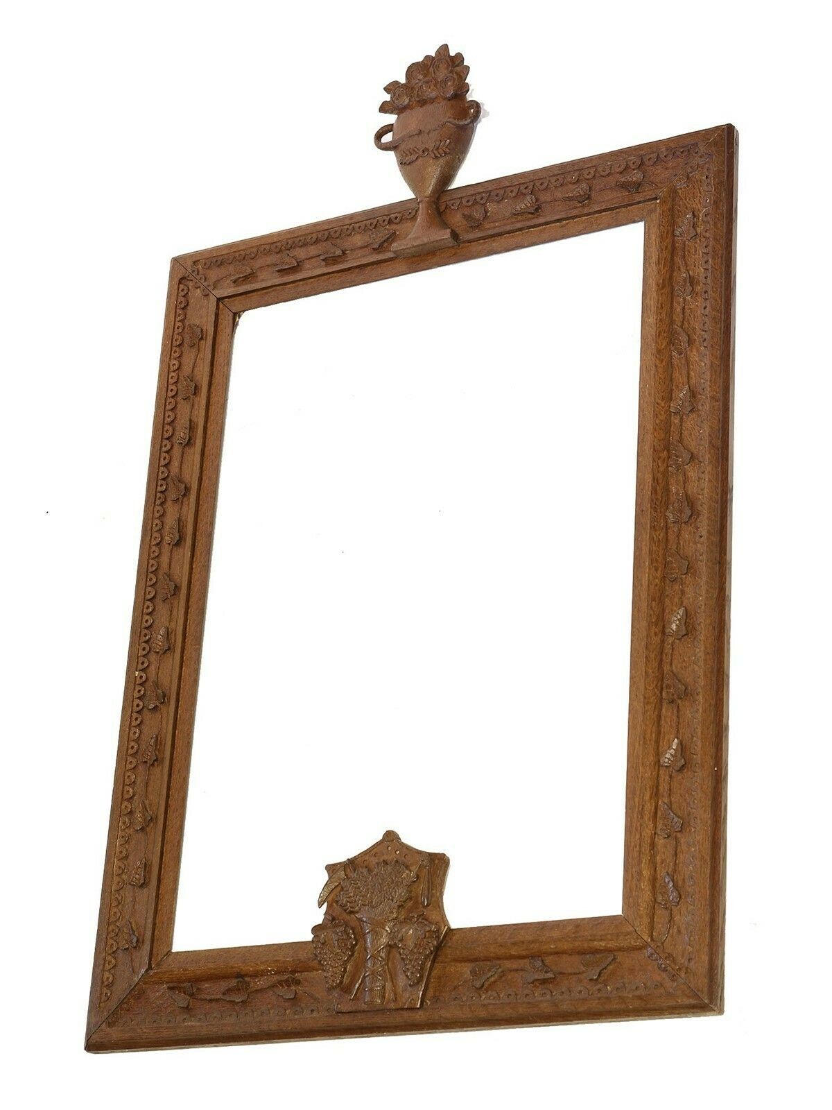19th Century Frame With Carvings Of Leaves & Grapes photo Home Decor