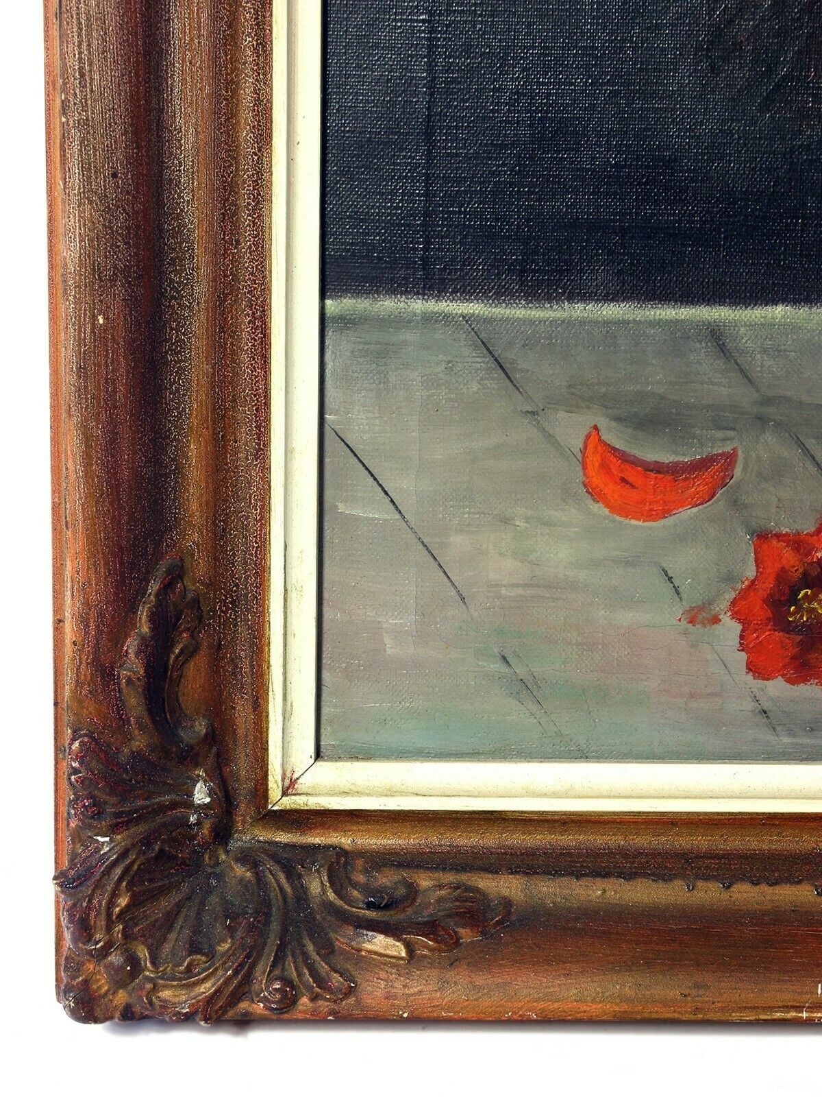 19thc Signed Oil Painting Of Poppies photo for sale