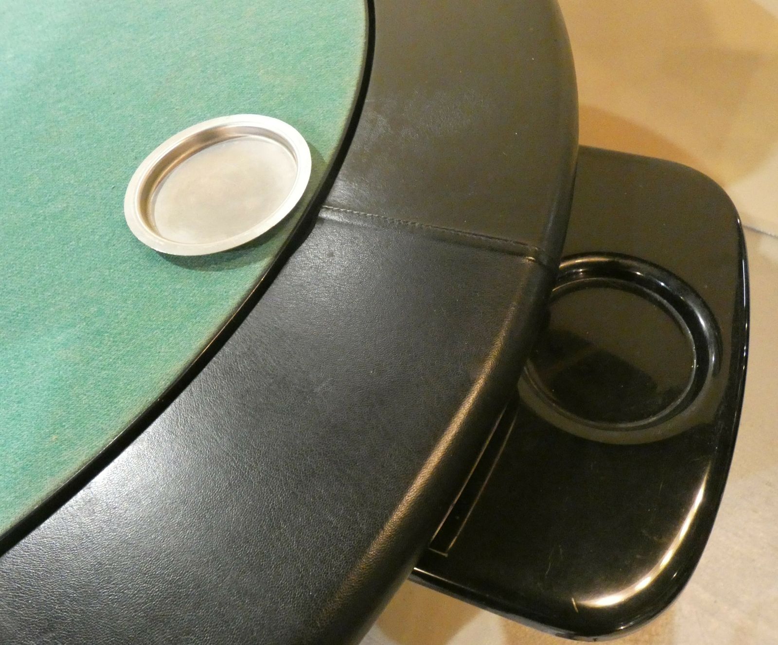 1970s Italian Game Table In Leather And Steel photo Furniture