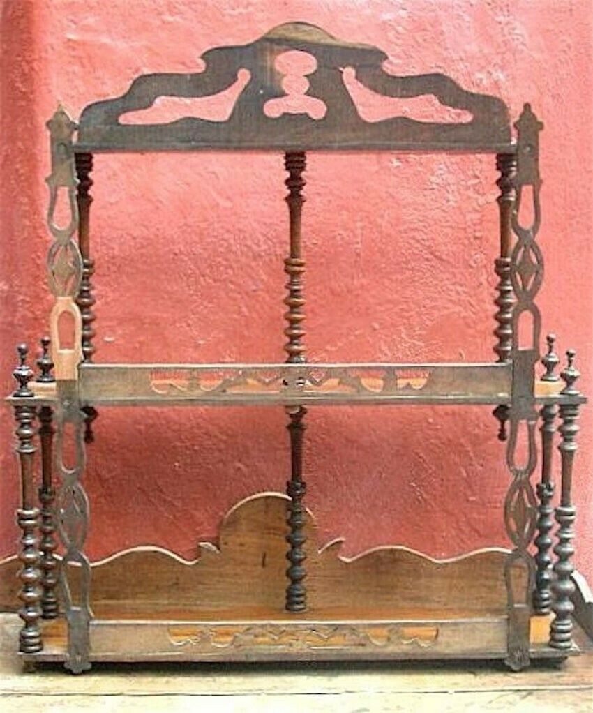 Art Nouveau Shelf Rack Carved In Walnut photo Furniture