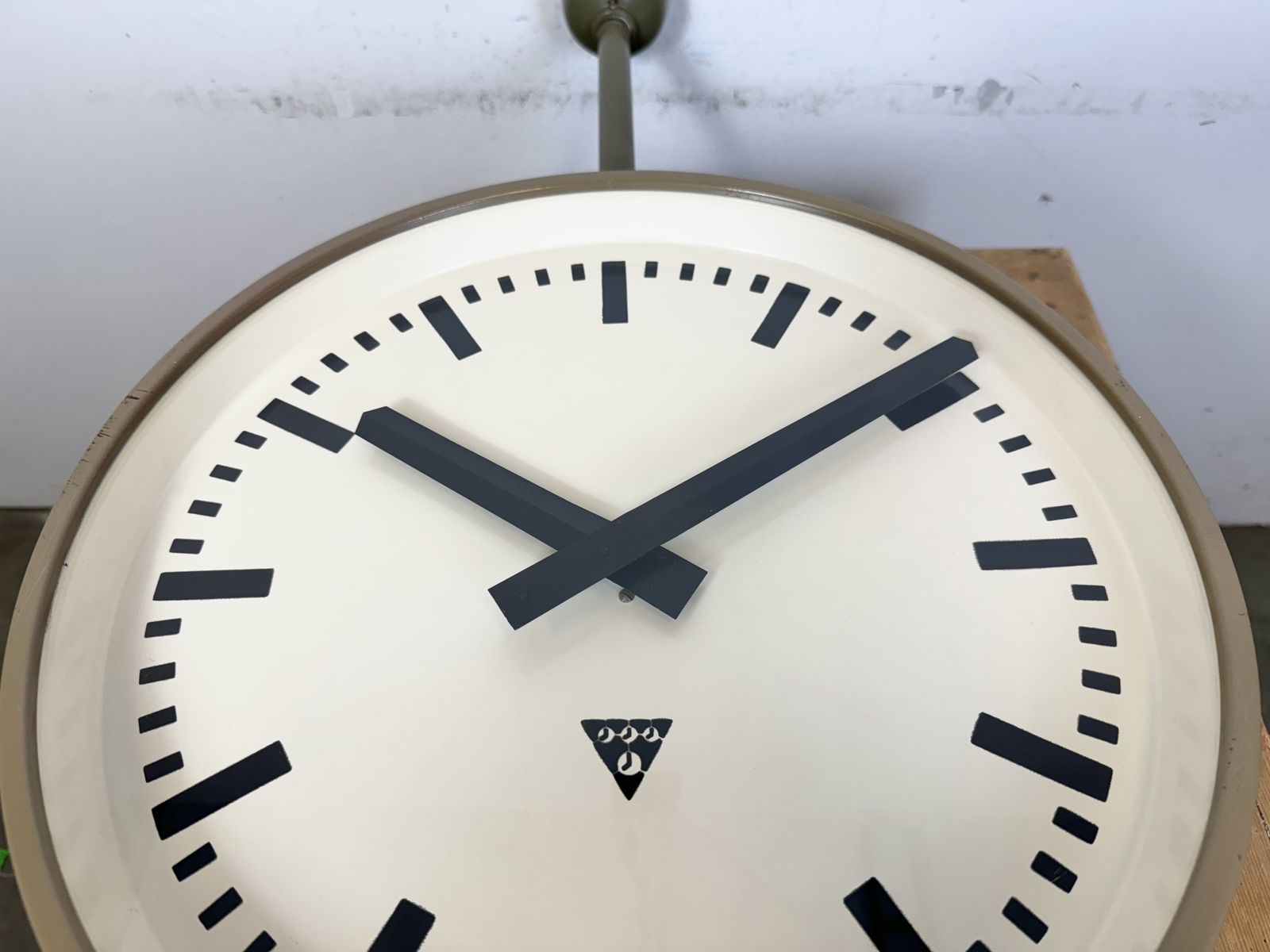 Large Industrial Double Sided Railway Or Factory Clock From Pragotron, 1960s photo 699.0