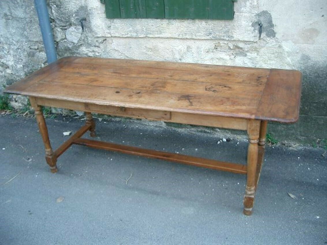 Classic Cherrywood Farmhouse Table From France photo furniture