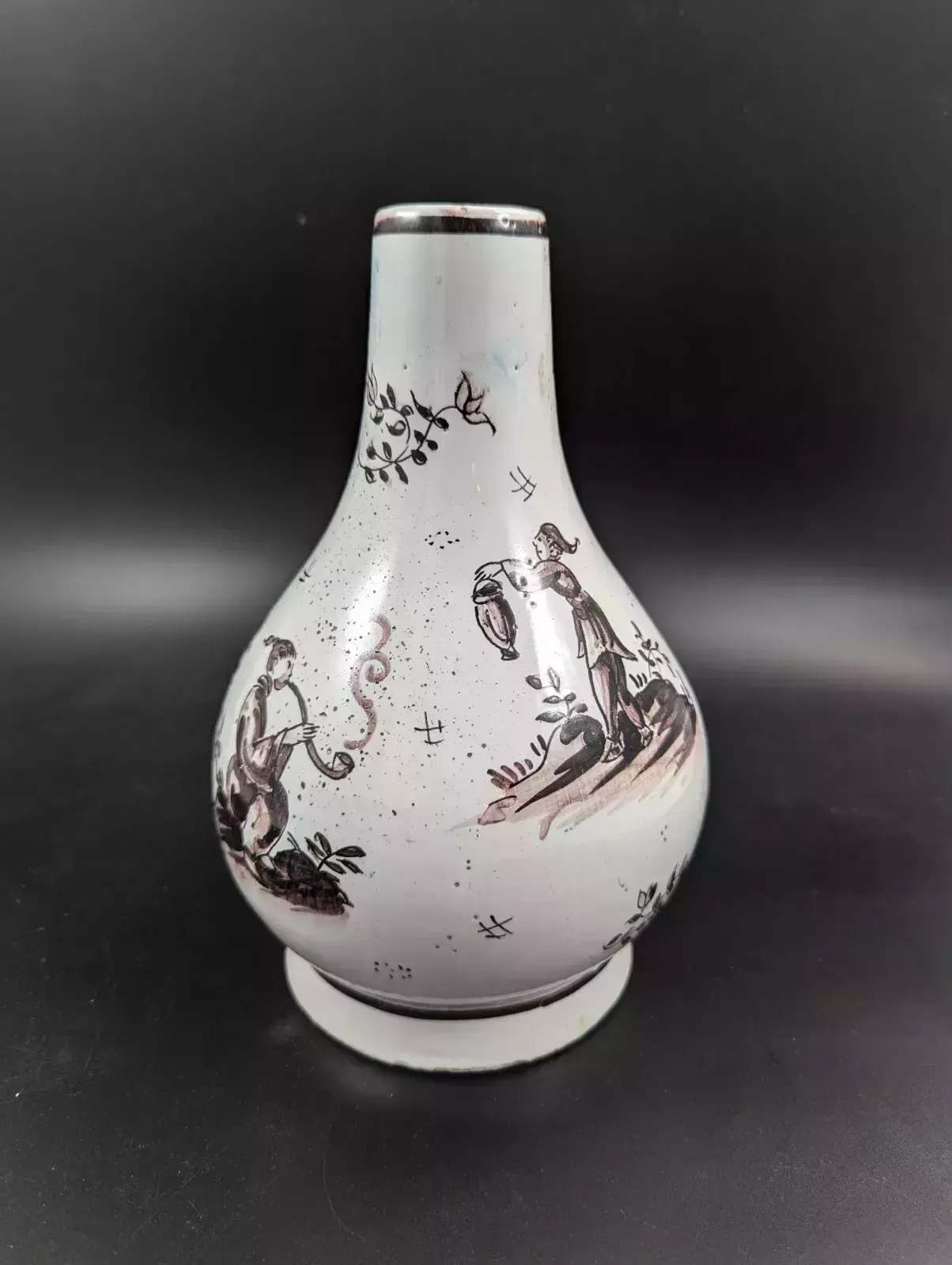 Antique Delft Tin Glazed Pottery Vase, Mid 18th Century. photo furniture