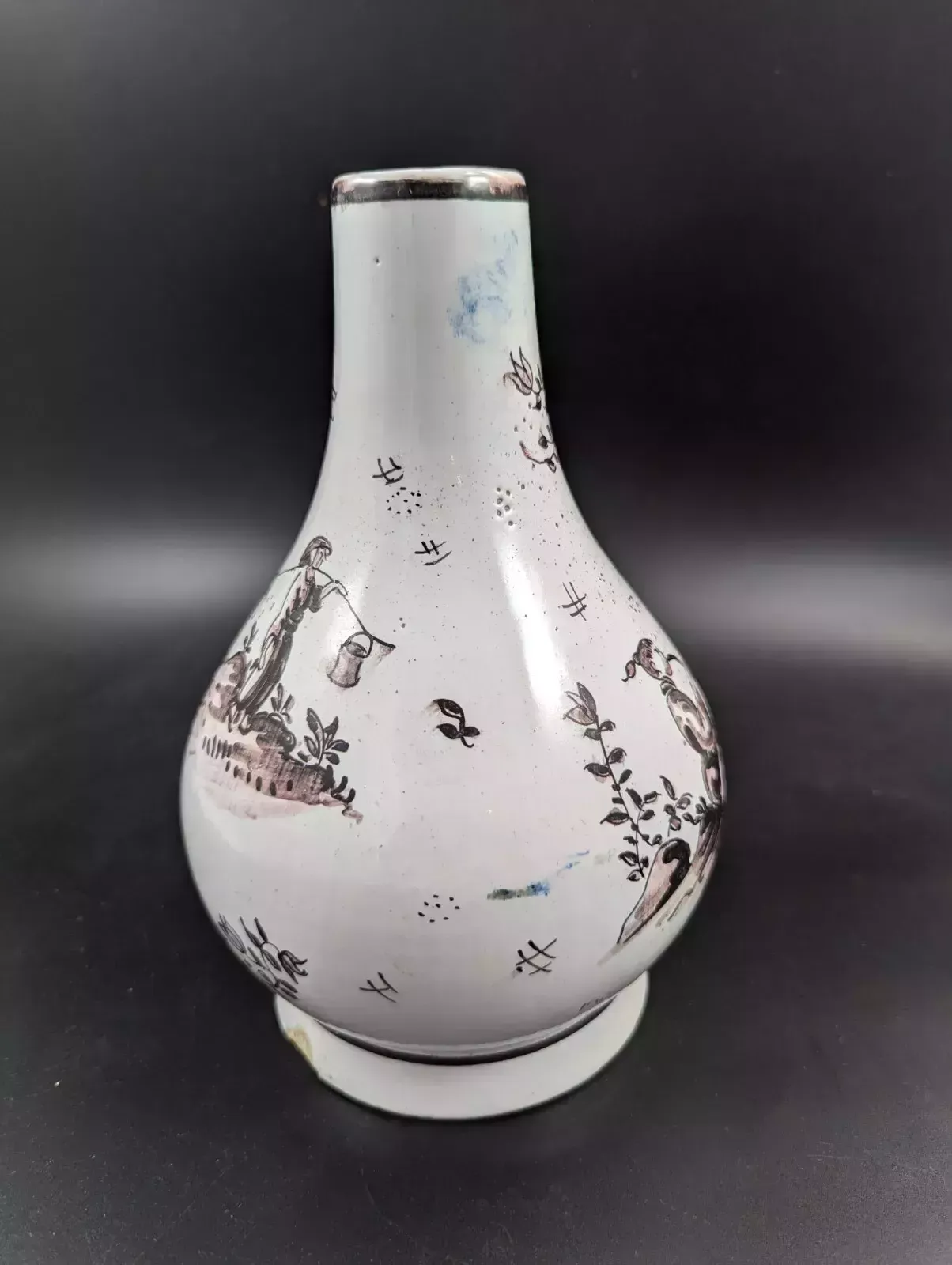 Antique Delft Tin Glazed Pottery Vase, Mid 18th Century. photo buy