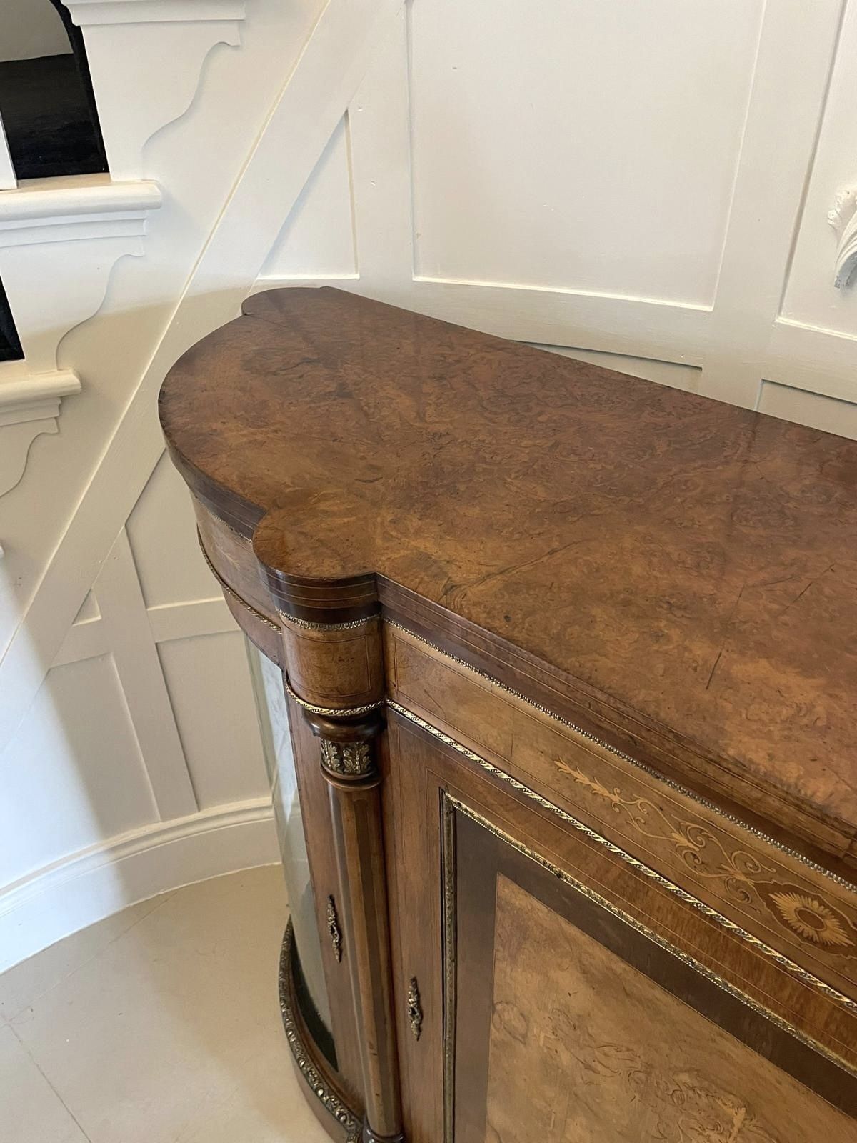 Superb Quality Antique 19th Century Burr Walnut Inlaid Credenza photo vinterior