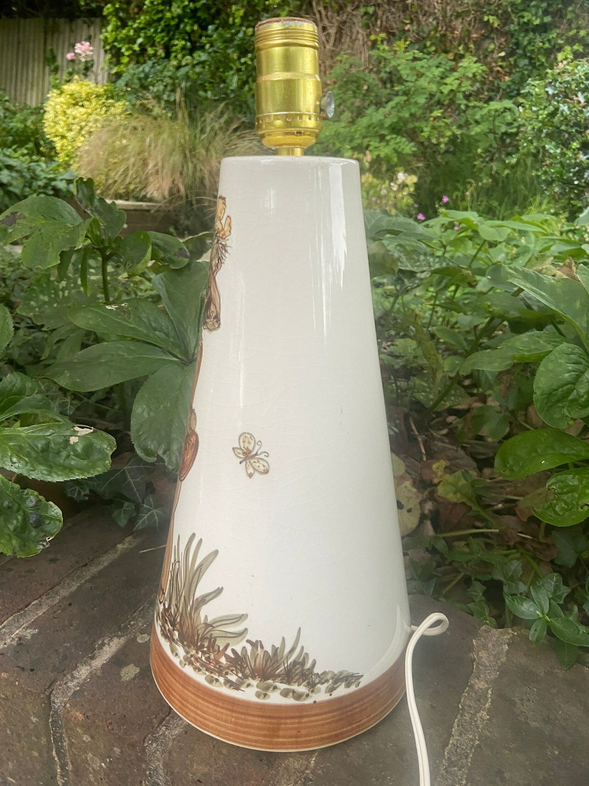 1970s Retro Jersey Pottery Large Table Lamp Of A Wide Eyed Boy Character   Delightful Working Condition photo buy