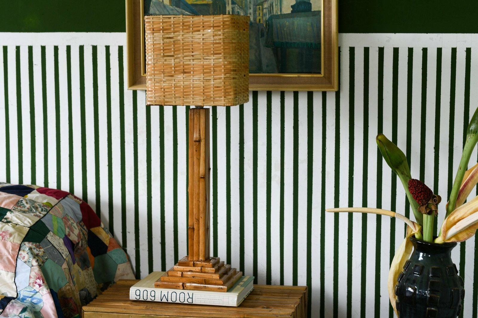 Organic Bamboo Table Lamp, 1980s photo Lighting