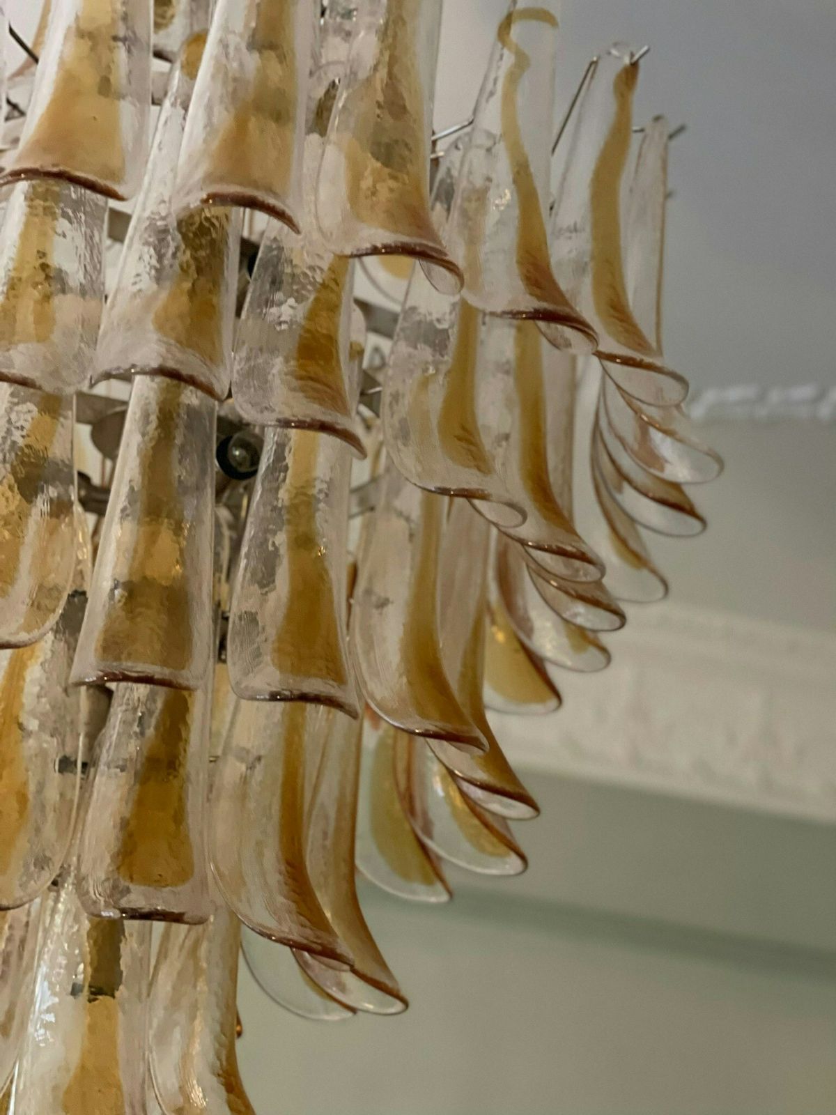 Sand Colored Murano Chandelier   Mazzega Style   Giant photo buy