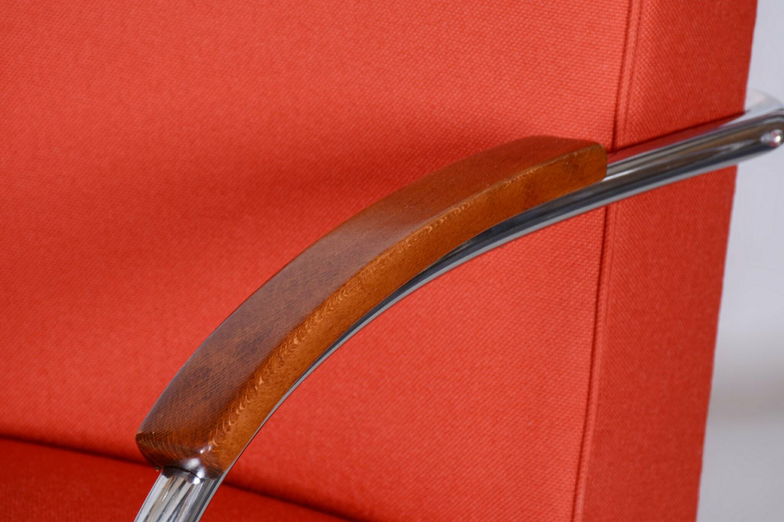 Set Of Two Restored Bauhaus Armchairs, By Mücke Melder, Chrome, Czech, 1930s photo Furniture