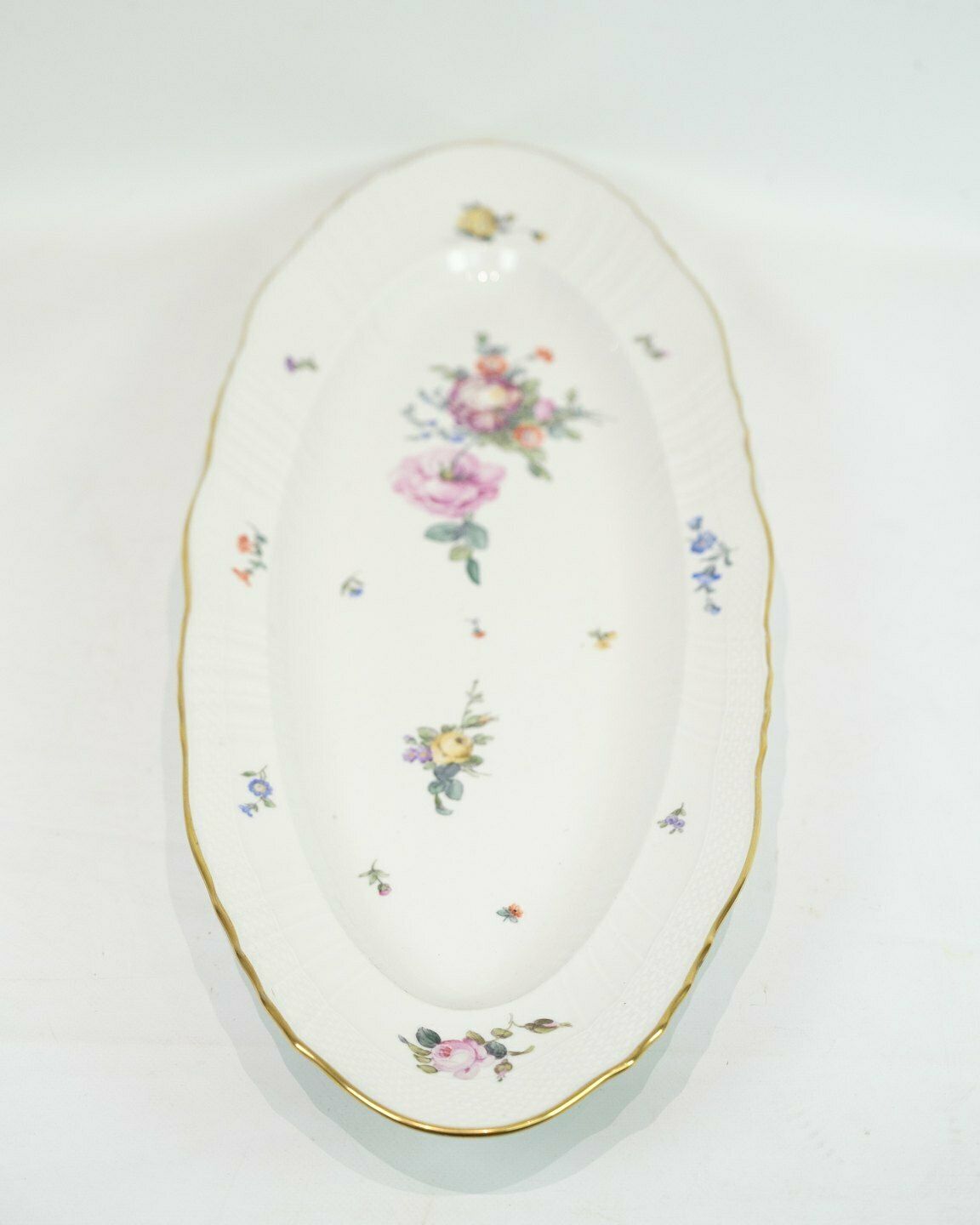 Fish Dish Kgl. Saxon Flower Decorated With Gold Hand Painted By Royal Copenhagen In  Approx From 1923 photo vintage