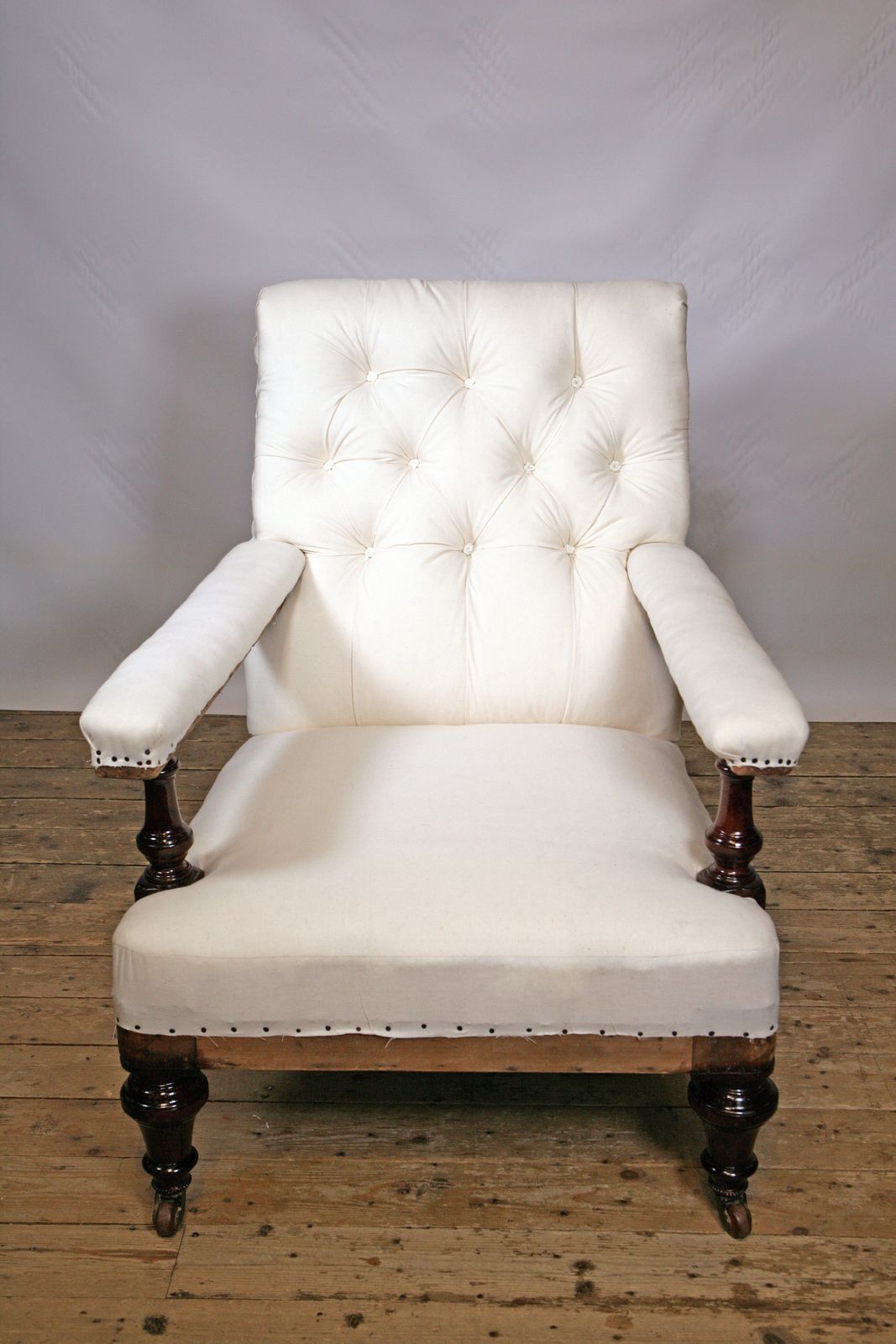 A Refined 19th Century Country House Buttonback Open Armchair photo furniture