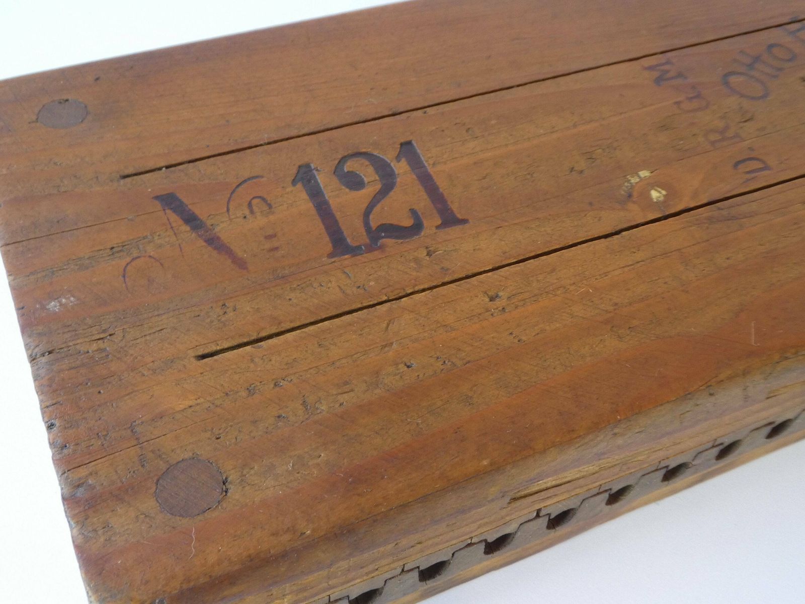 Antique German Double Wooden Cigar Press, Branded Cigar Box, Original Otto Holzapfel N121 Tobacciana Mold photo Home Decor