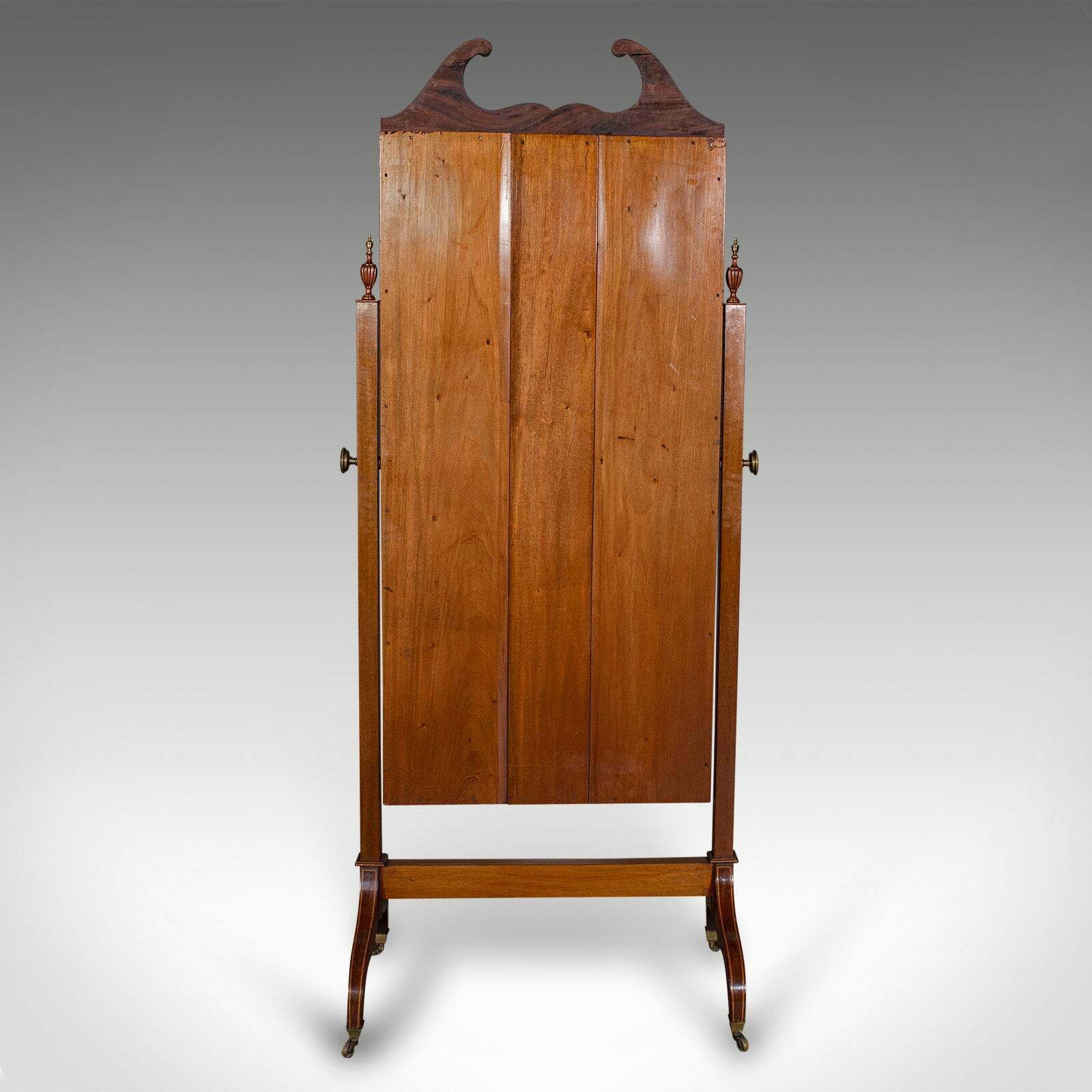 6' 5" Antique Gentlemans Outfitters Mirror, English, Dressing, Cheval, Victorian photo 2850.0