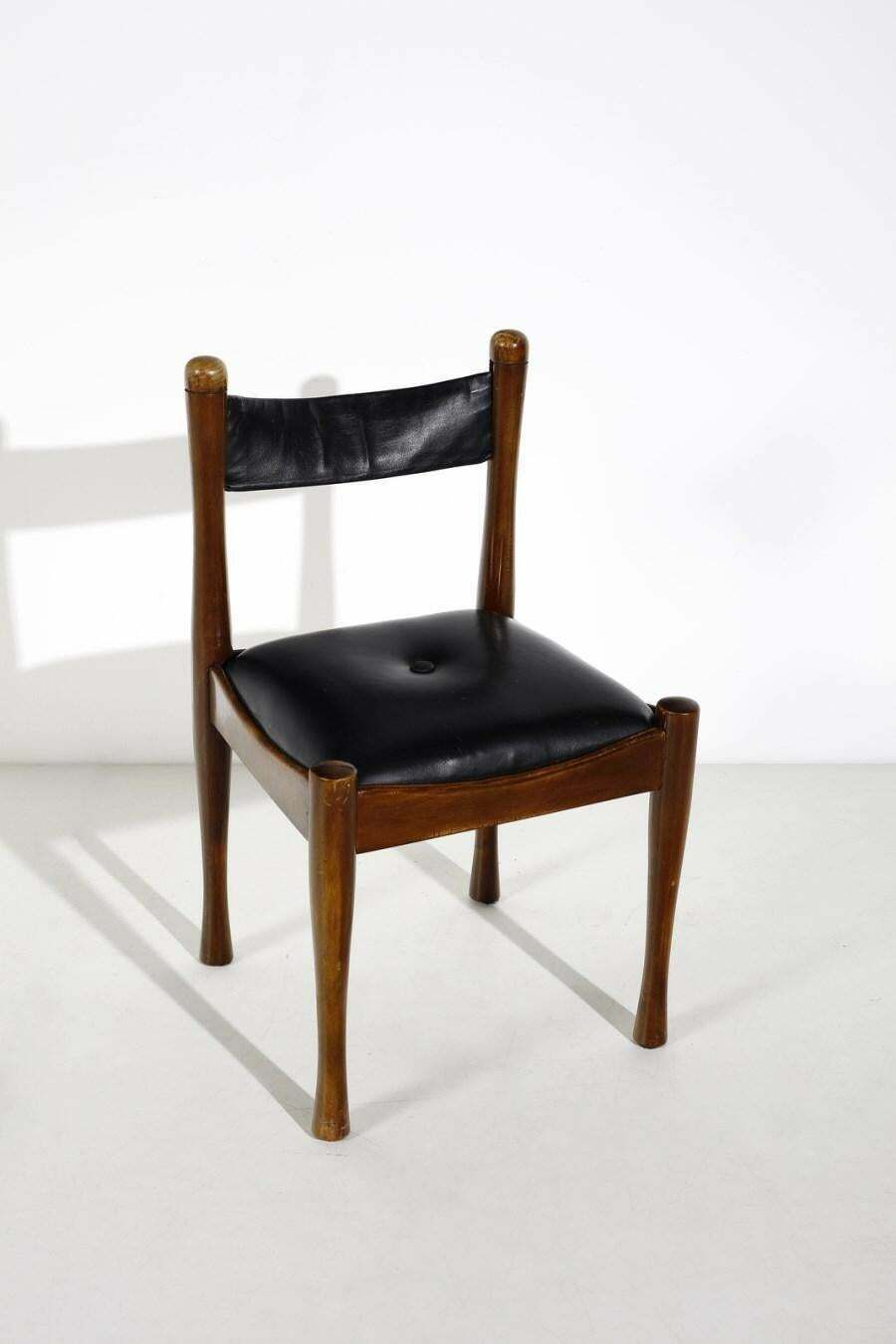 Silvio Coppola Model 620 Italian Leather Dining Chairs For Bernini, Set Of Six photo for sale