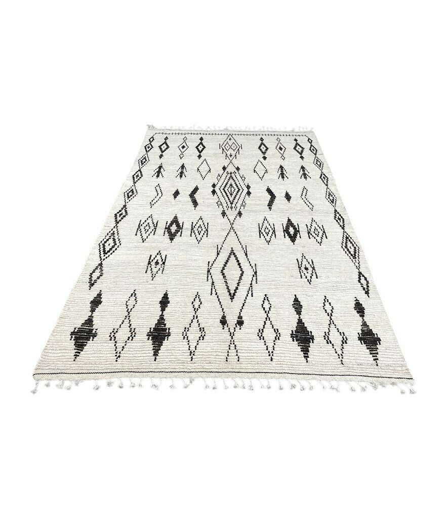 A Vintage Handwoven Moroccan Berber Rug, With Tribal Diamond And Line Pattern By The Beni Ouarian Tribe photo buy