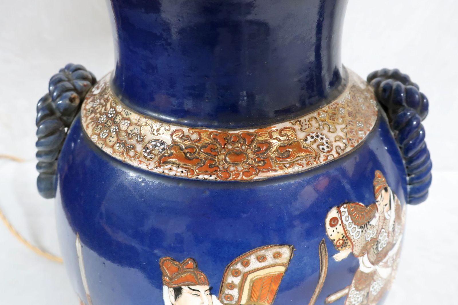 Pair Of Japanese Meiji Period Satsuma Porcelain Lamps photo vinterior