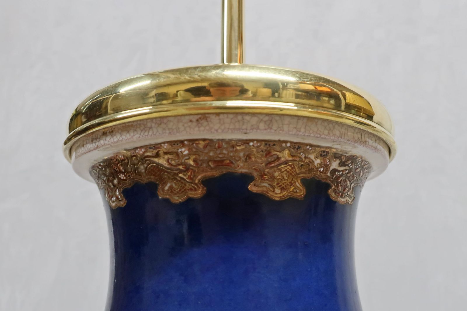photo for sale Pair Of Japanese Meiji Period Satsuma Porcelain Lamps