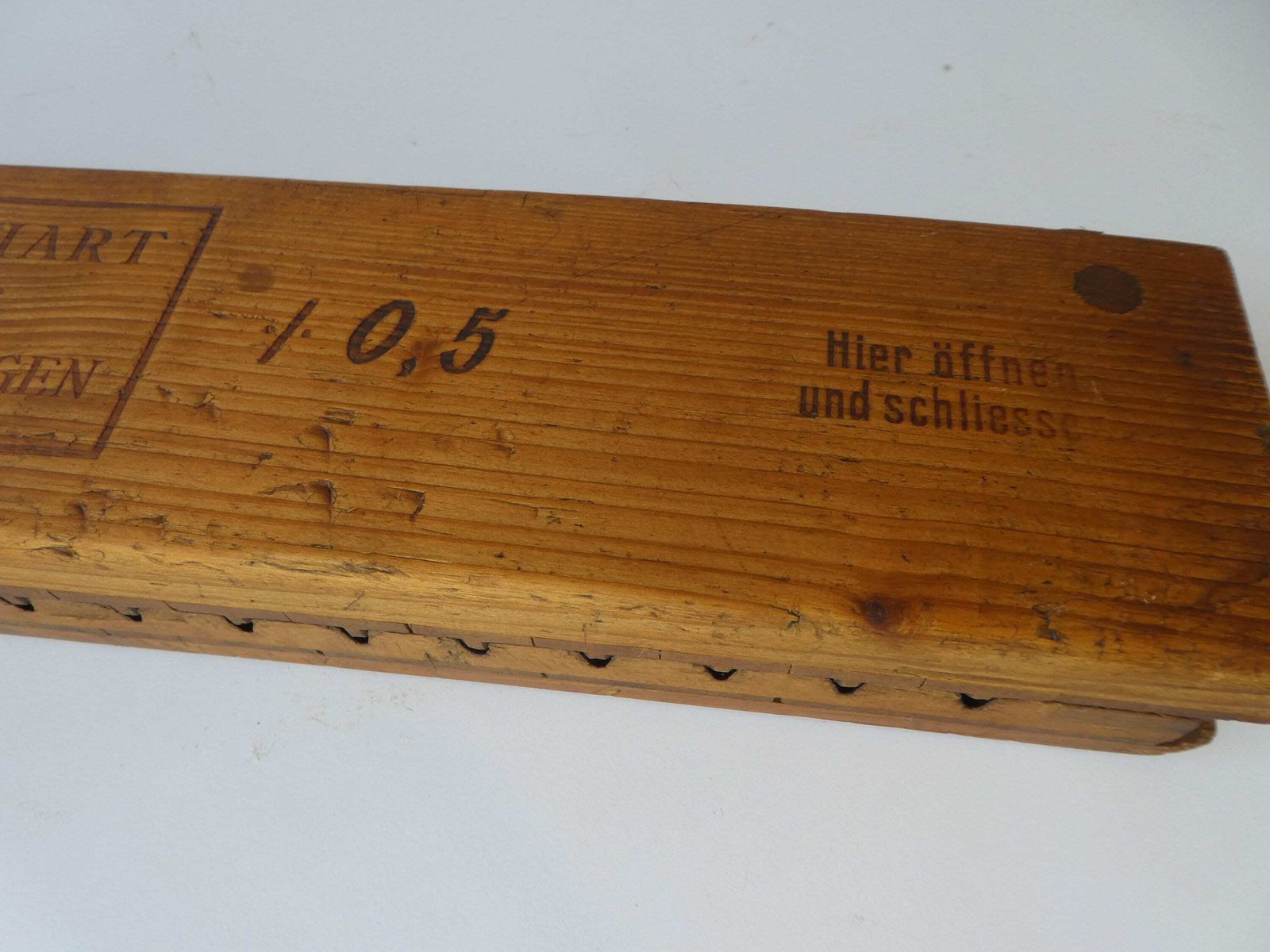 Antique German Wooden Branded Cigar Press , Kart Hart Cigar Box With 20 Sections, Tobacciana Mold photo for sale