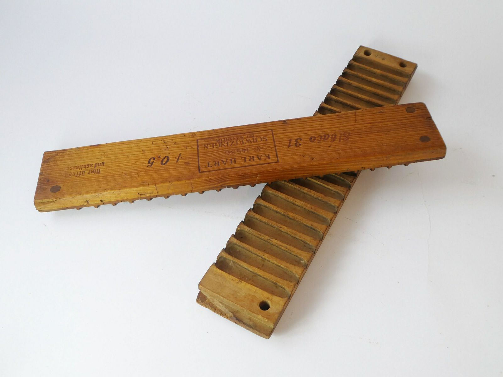 Antique German Wooden Branded Cigar Press , Kart Hart Cigar Box With 20 Sections, Tobacciana Mold photo vinterior