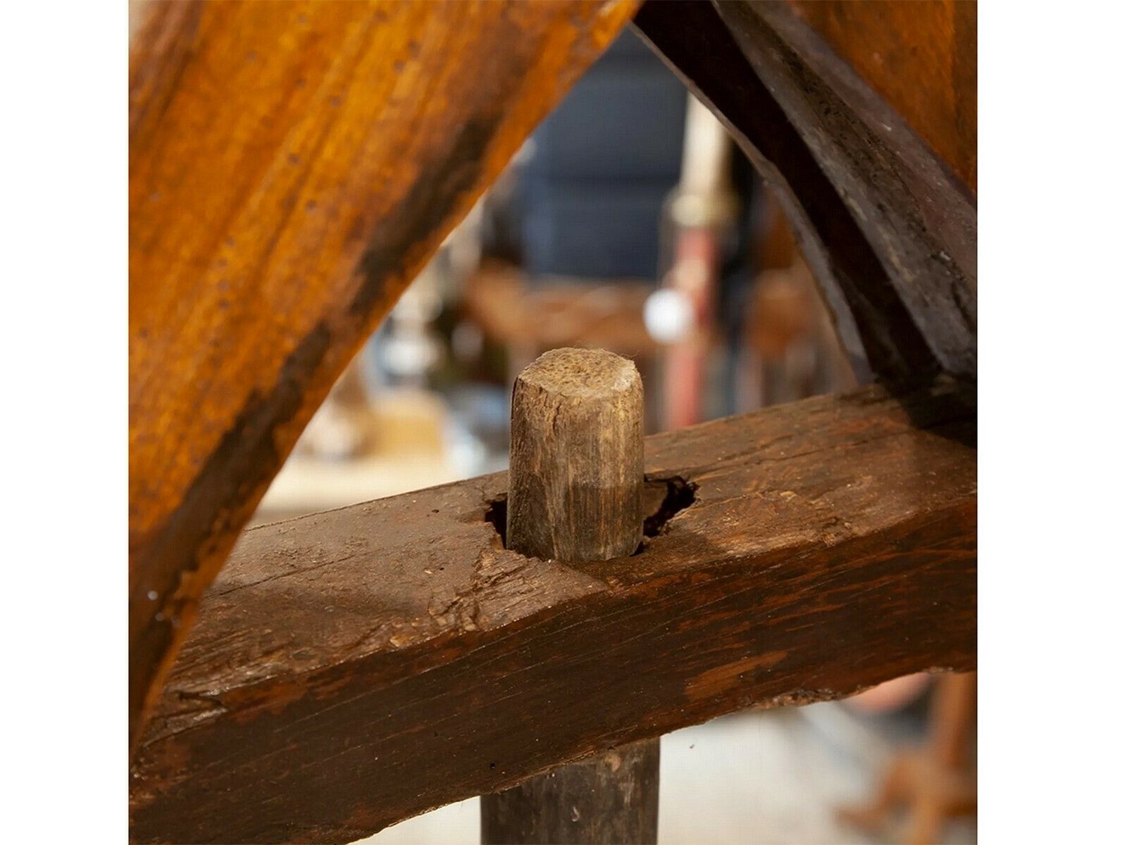 Wooden Candleholder From An 18thc. Spanish Church photo for sale