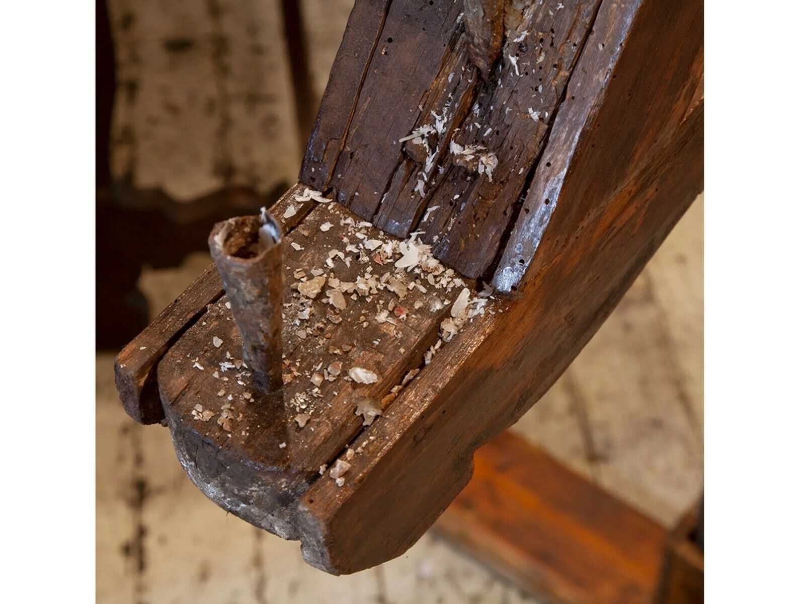 Wooden Candleholder From An 18thc. Spanish Church photo buy