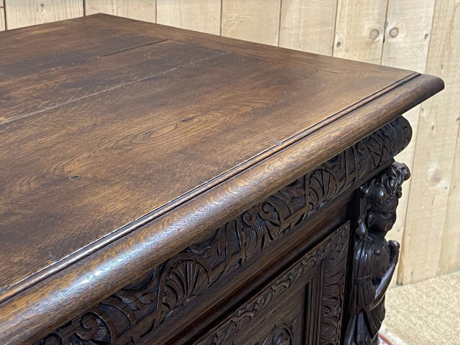 Large Renaissance Oak Chest From The End Of The 17th Century photo for sale