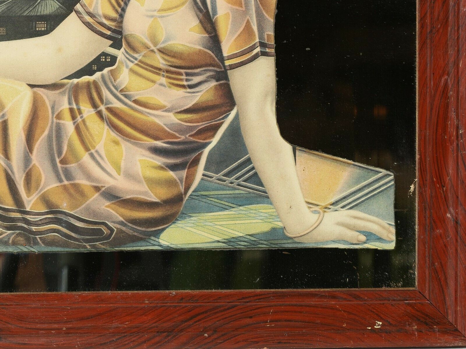 Pair Of 1930's Mirrors With Shanghai 'Beauties' photo Home Decor