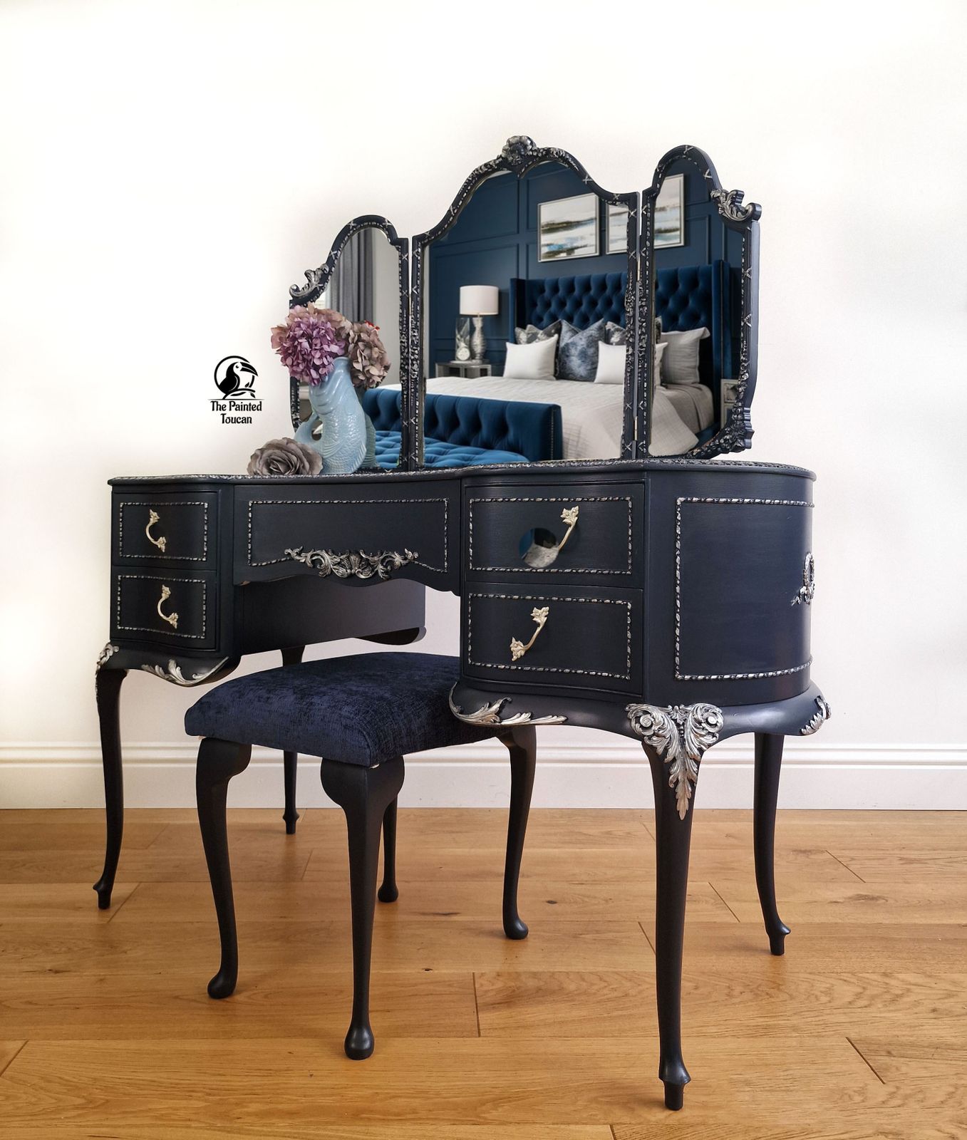 Navy Vintage Olympus Dressing Table photo for sale