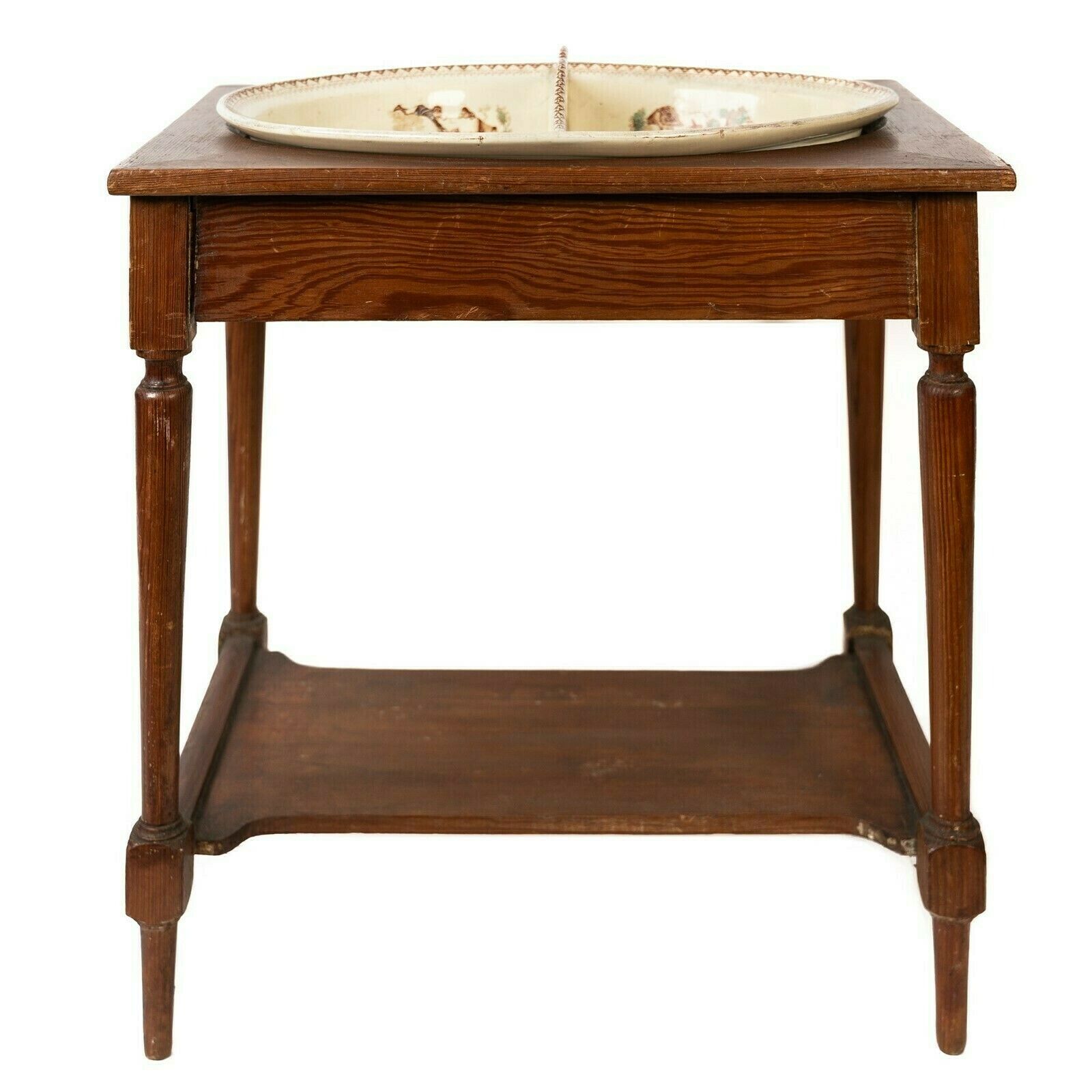 Turn Of The 19/20th Century New Born Baby's Ceramic/Wood Washstand From Eastern France photo for sale