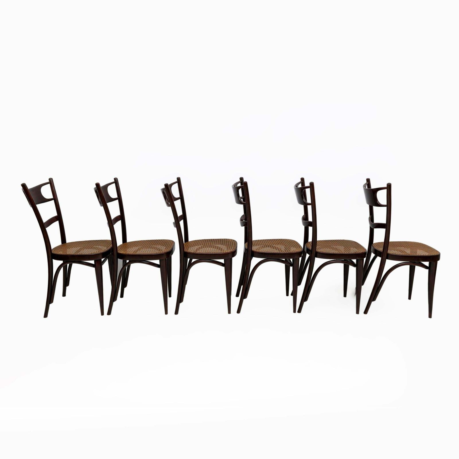 Set Six Early 20th Century Neapolitan Bent Beech Thonet Chairs Sautto & Liberale photo for sale