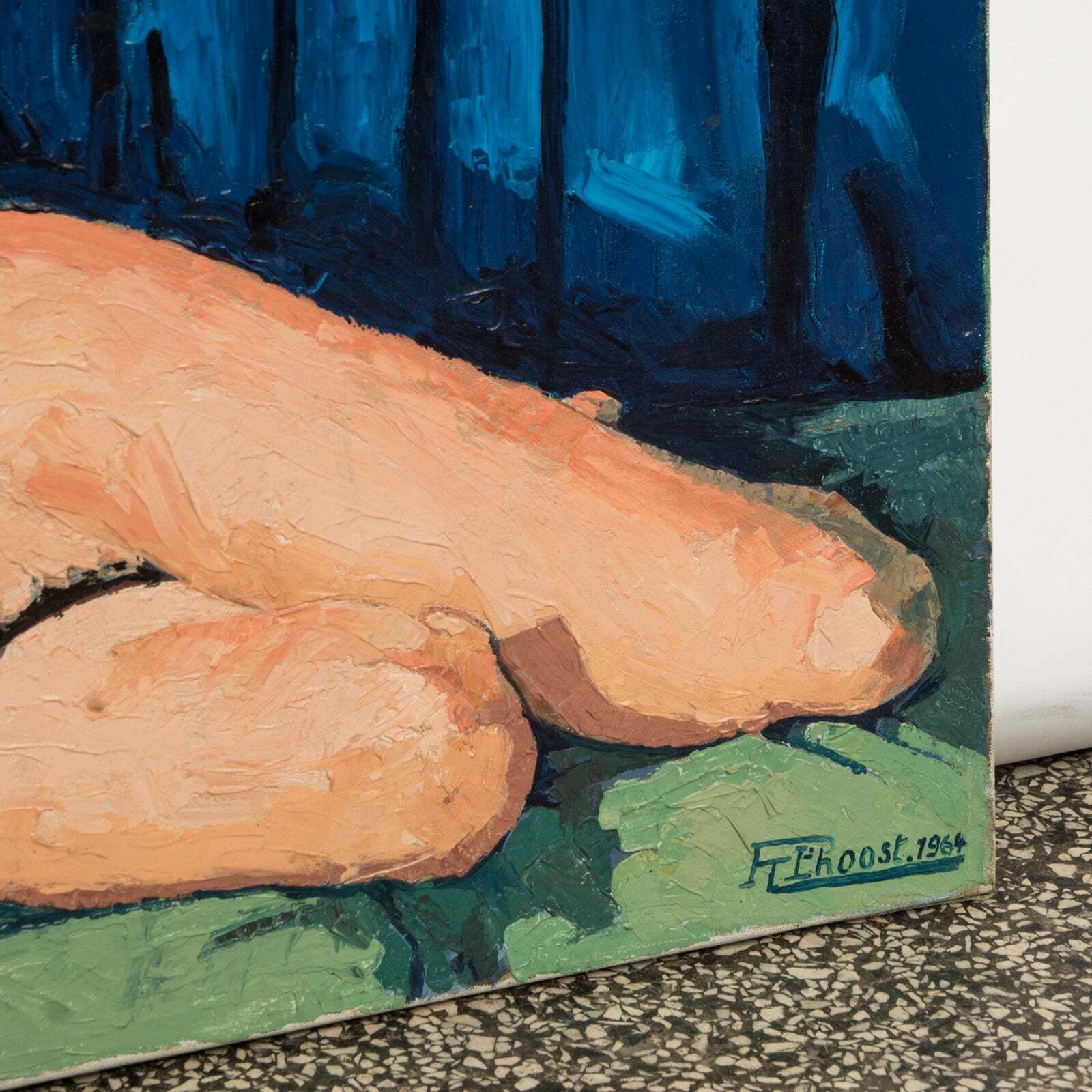Colourful Vintage Female Nude Painting, 1964 photo Art