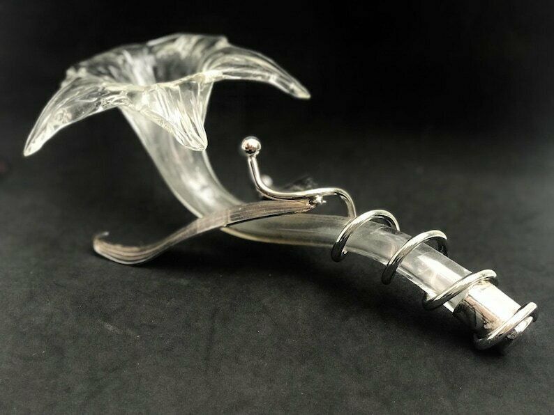 Murano Vaas Mid Century Italiaans Helder Murano Glas En Metaal Vaas 1970s photo vinterior