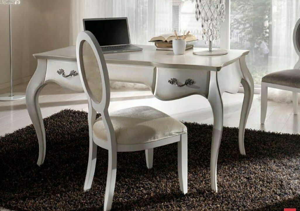 Luxury Italian Designer White Lacquered Writing Desk photo 3100.0