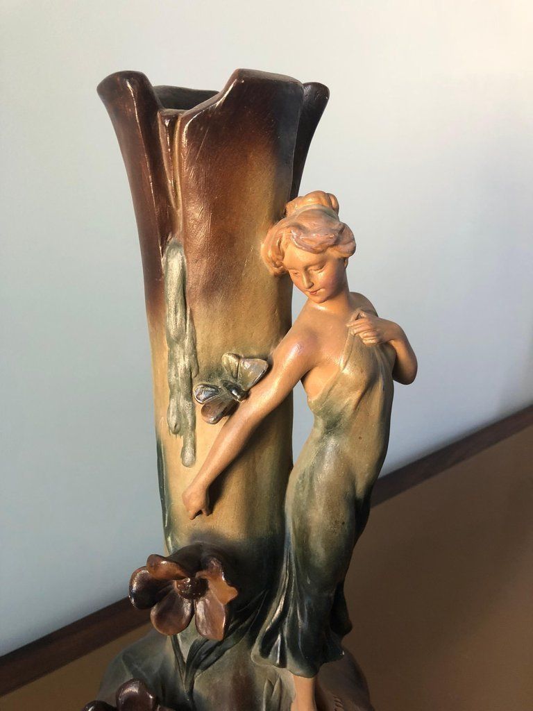 French Art Nouveau Pair Of Large Terracotta Vases, Circa 1910 photo buy