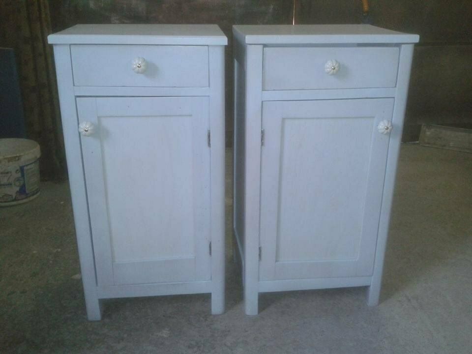 Vintage German Blue Painted Nightstands, 1950s, Set Of 2 photo 1398.0
