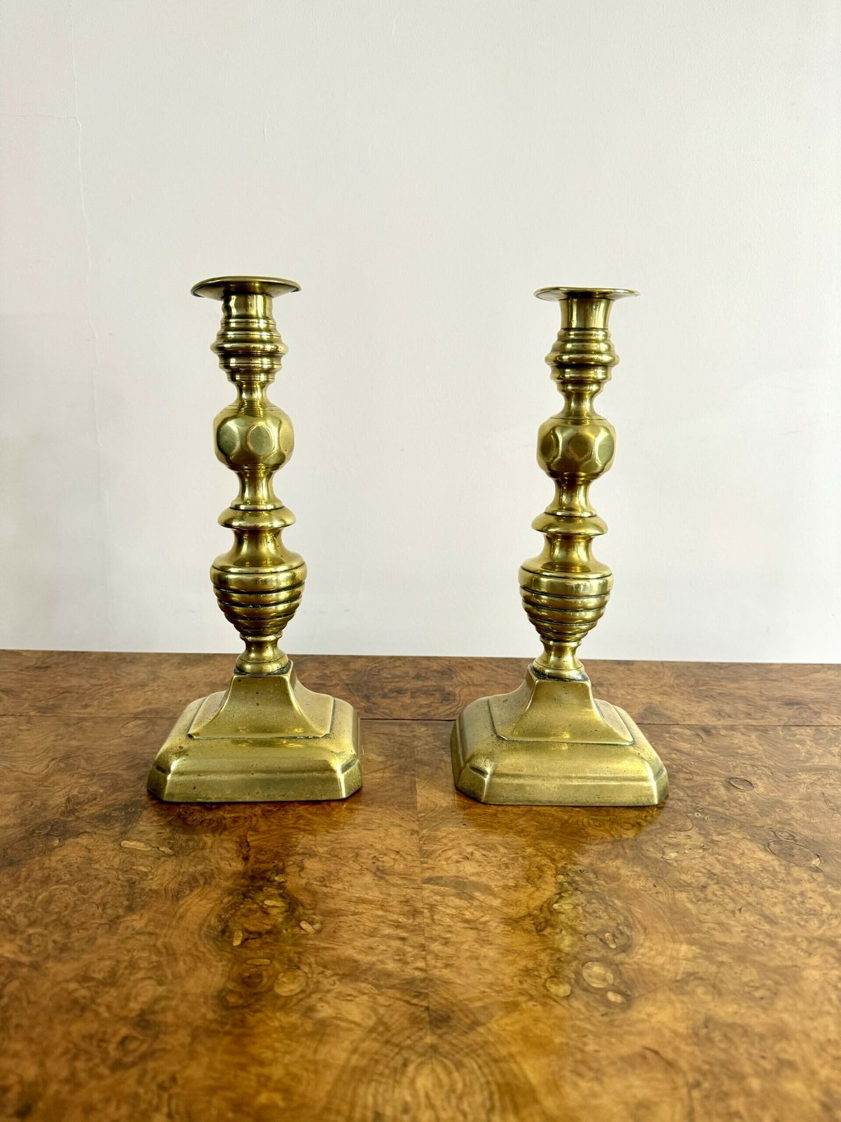 Quality Large Pair Of Antique Brass Candlesticks photo furniture