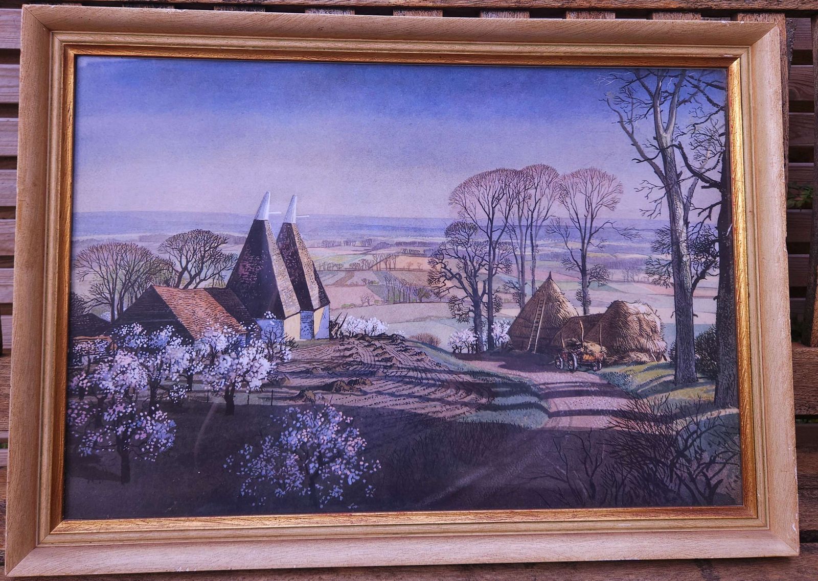 Framed 1940's Print Of Painting 'Spring' By Rowland Hilder photo for sale