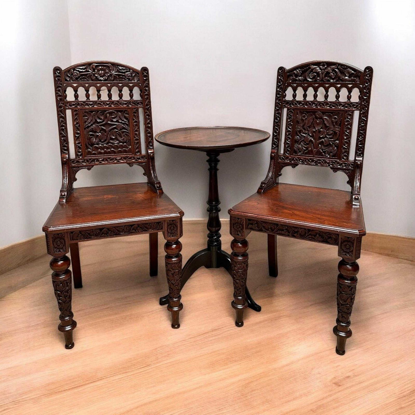 Antique Mahogany Hall Chairs, 1800s