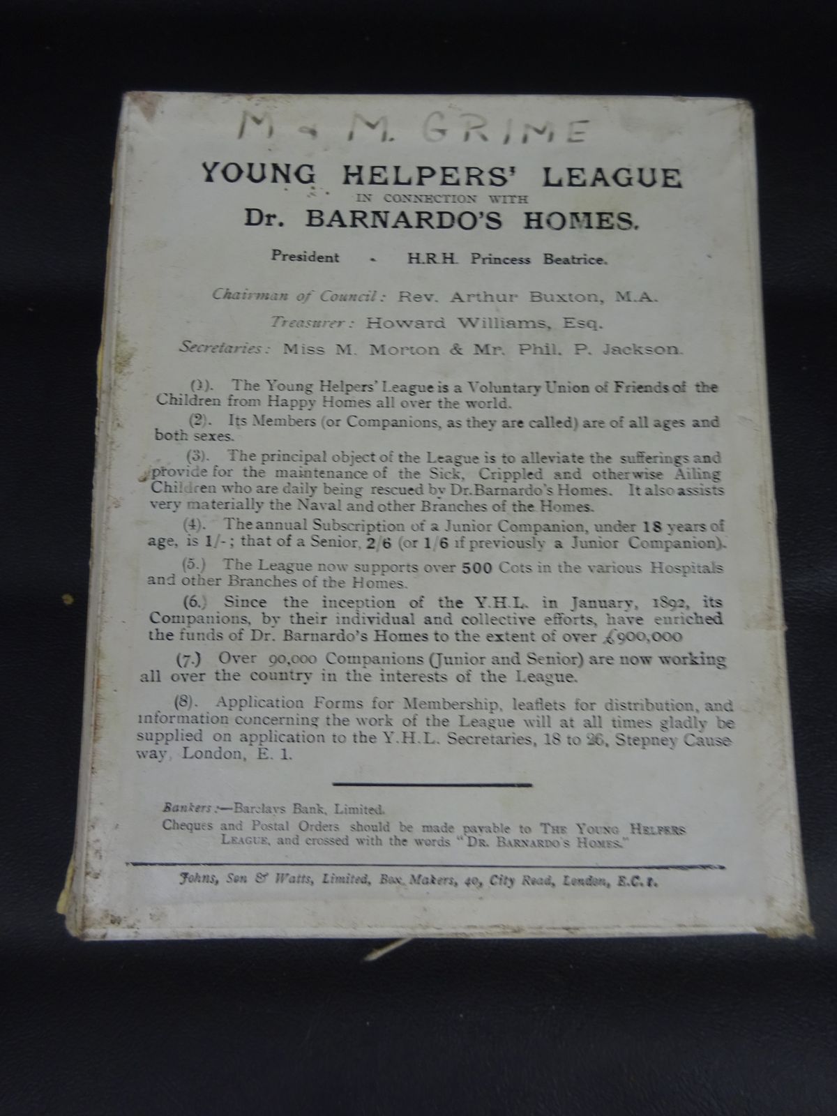 photo for sale Rare Early 20thc Young Helpers' League DR Barnardo's Charity Money Box Bank